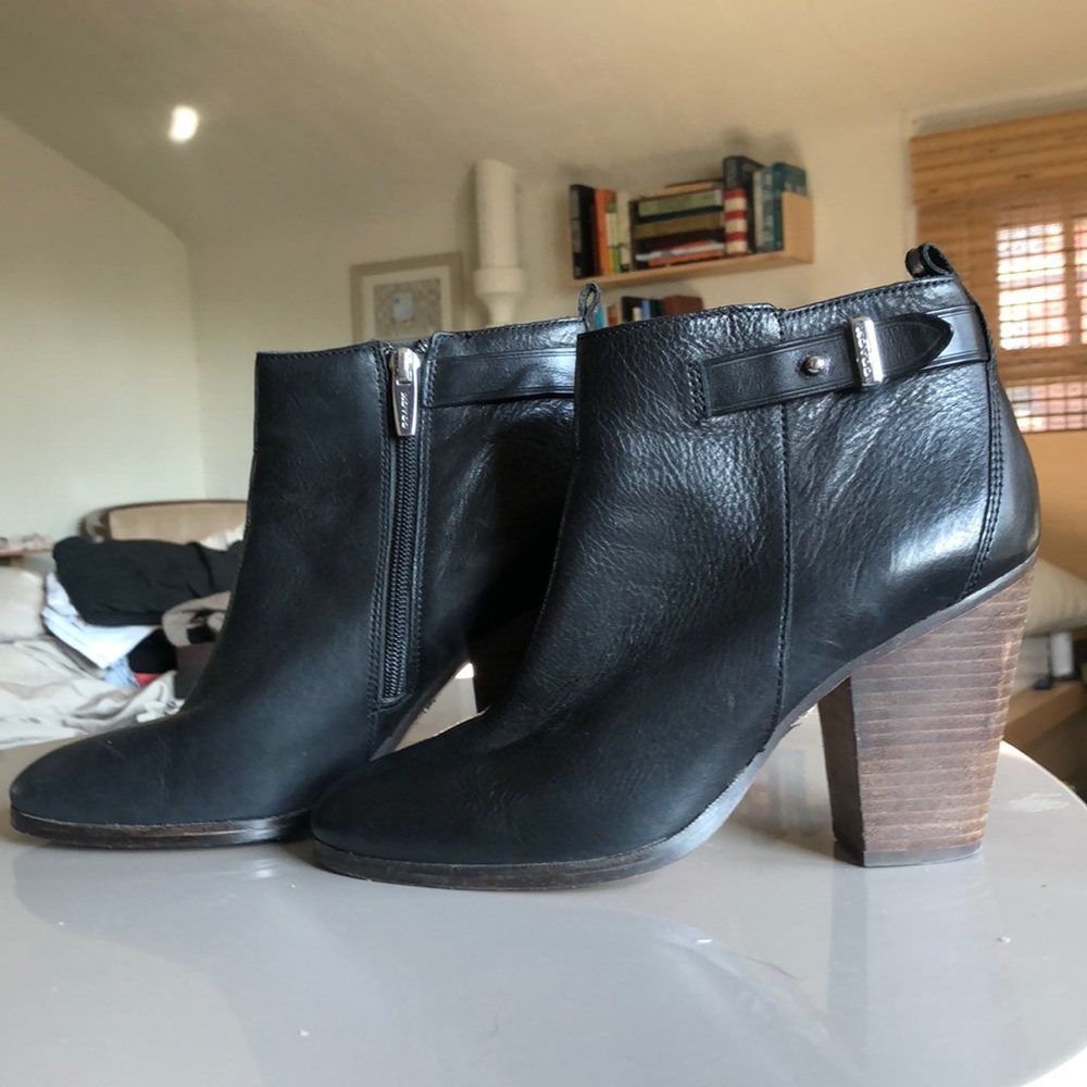 Coach Heeled Black Booties